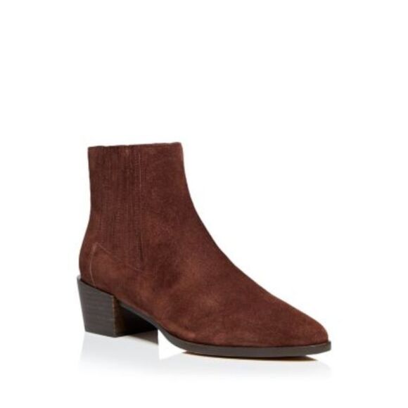 RAG & BONE Womens Brown Goring Rover Pointed Toe Block Heel Leather Booties 37